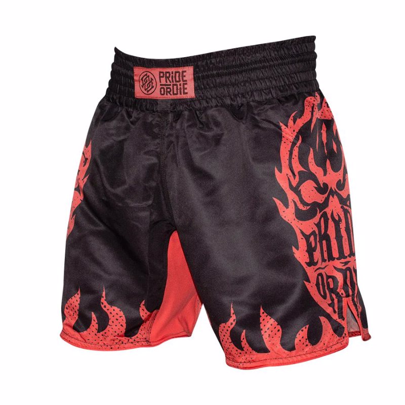 Pride Or Die flames MMA Shorts - Black